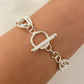 925 Sterling Silver Chunky Chain Link Toggle Bracelet Silver Statement Bracelet