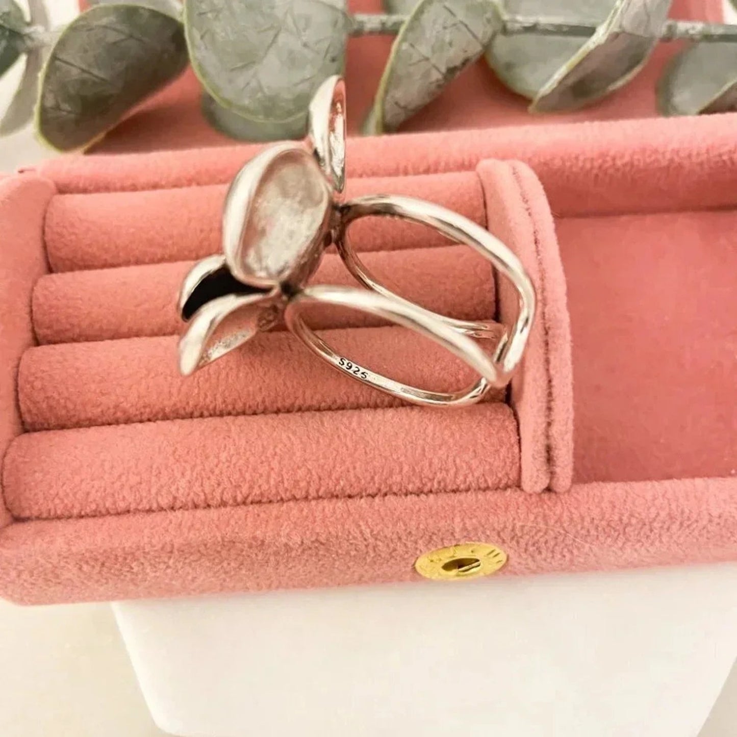 925 Sterling Silver Oversized Chunky Flower Ring Bold Statement Ring Huge Ring