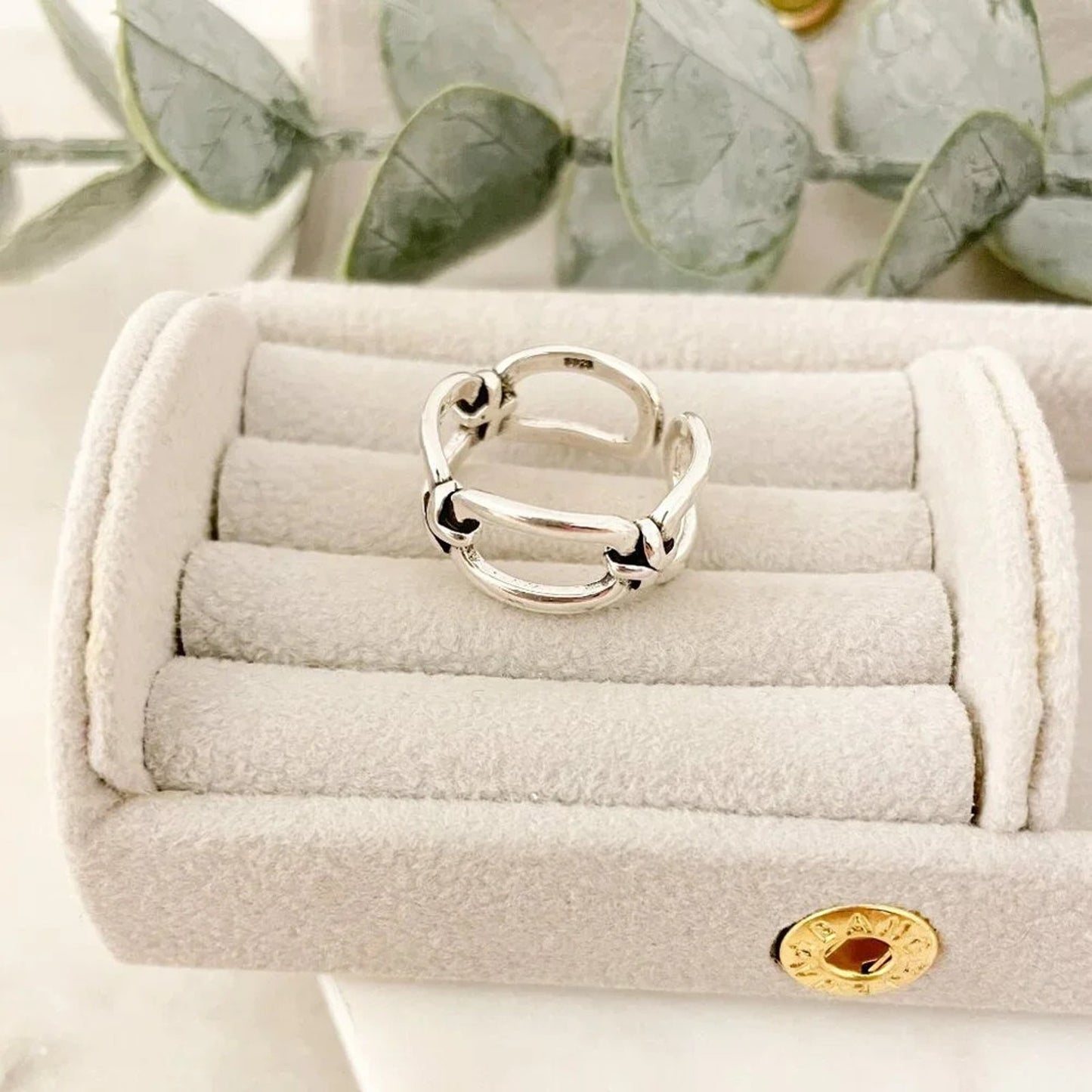 925 Sterling Silver Minimalist Ring Buckle Ring Layer Ring Knot Ring
