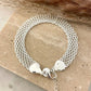925 Sterling Silver Mesh Bracelet Wide Chunky Thick Bracelet Large Bracelet
