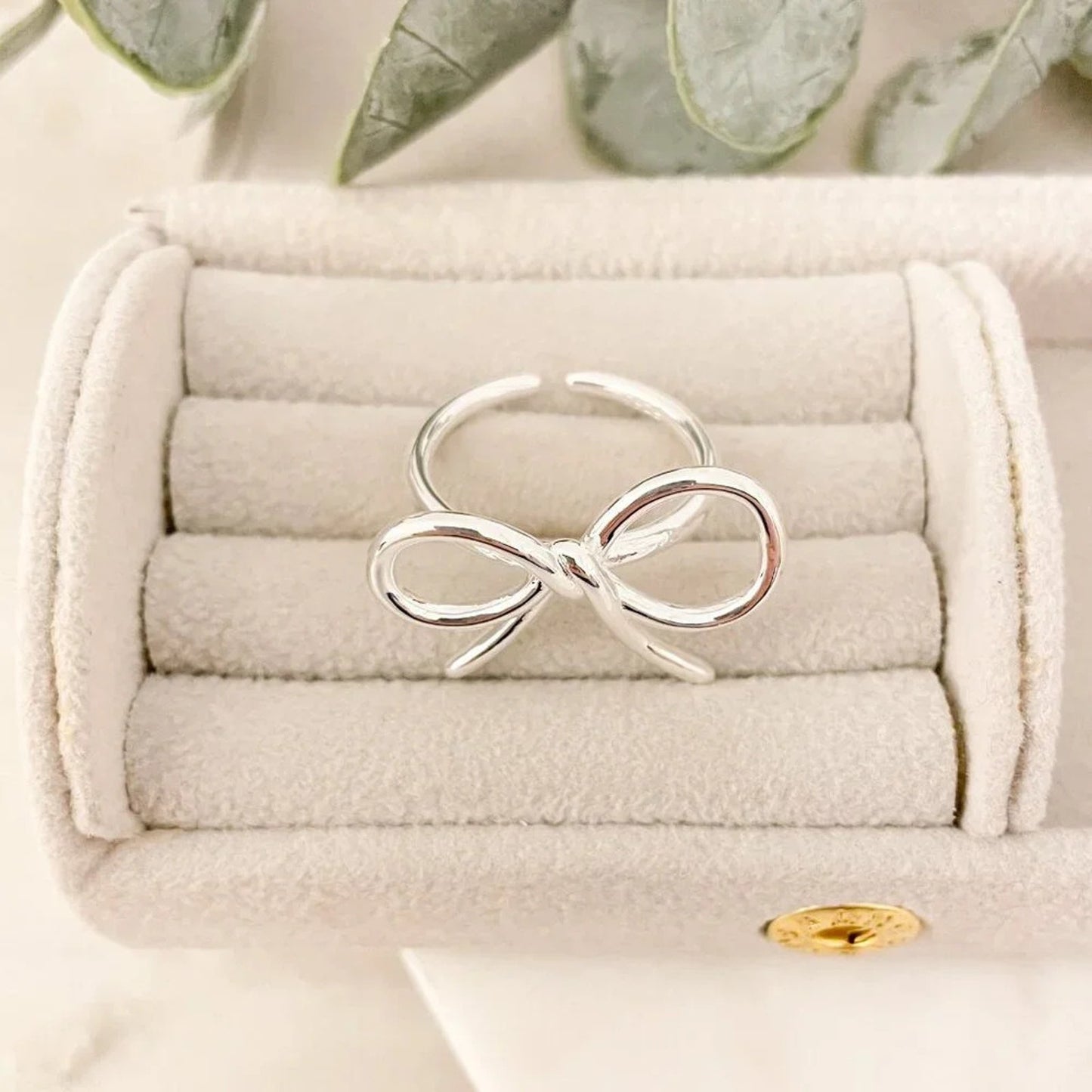 925 Sterling Silver Large Bow Ring Silver Statement Ring Ribbon Ring Bow Ring