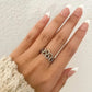 925 Sterling Silver Circle Ring Cutout Ring Minimalist Ring Dainty Ring Band