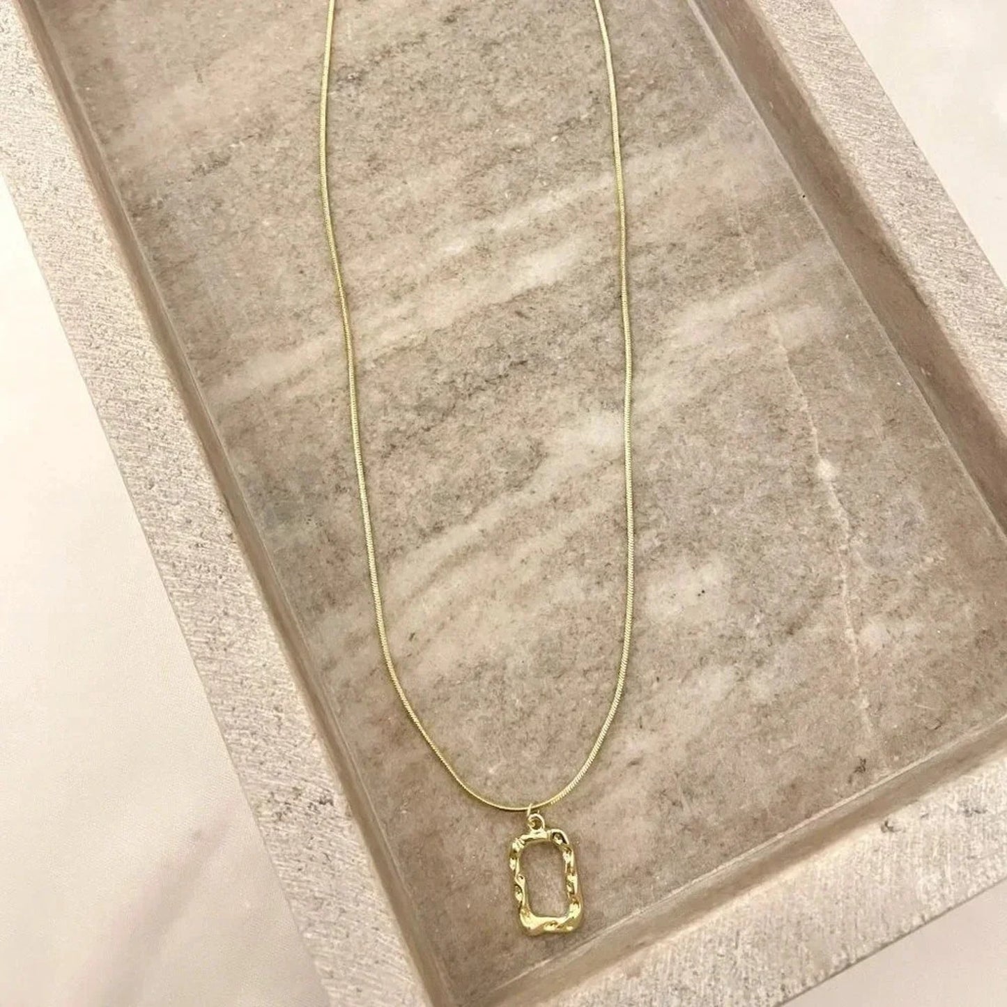 925 Sterling Silver Necklace Set Geometric Textured Square Pendant Sequin Chain