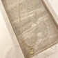 925 Sterling Silver Necklace Set Geometric Textured Square Pendant Sequin Chain