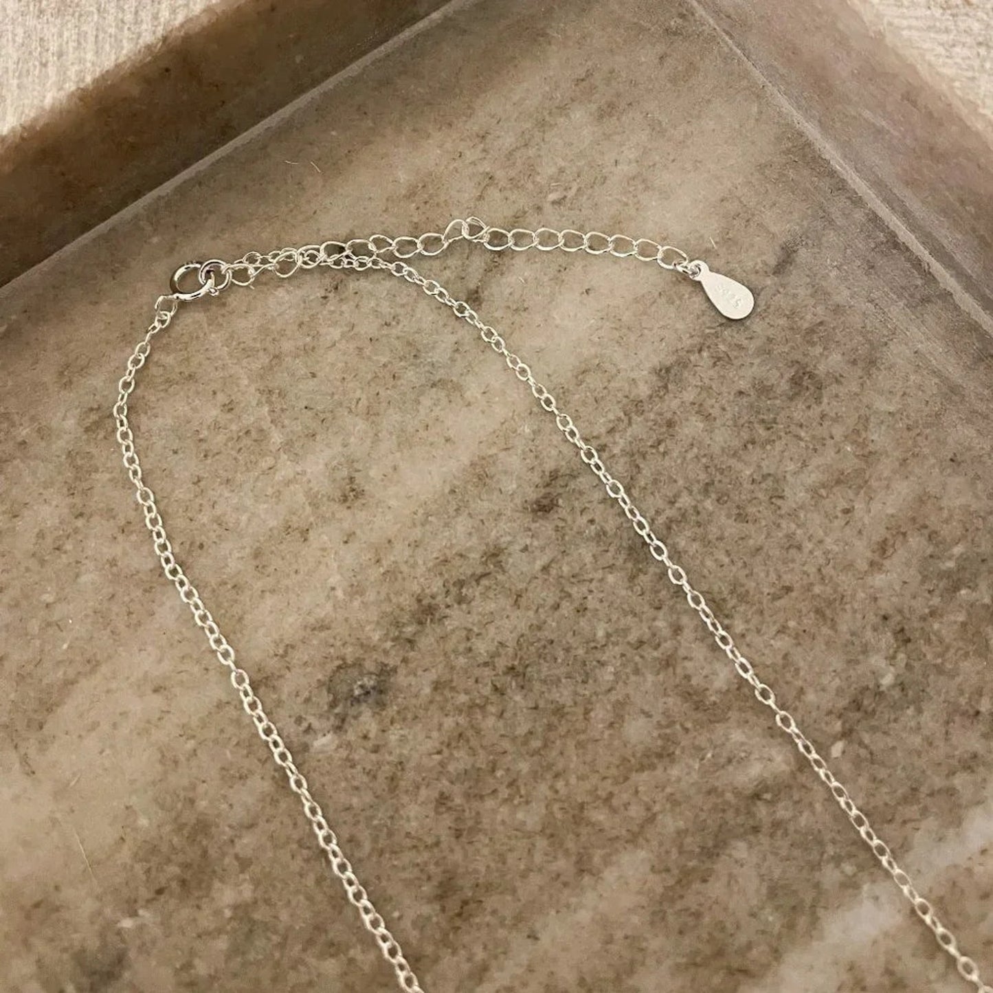 925 Sterling Silver Flower Bar Necklace Flower Necklace Branch Twig Necklace