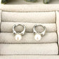 925 Sterling Silver Pearl Huggie Earrings Small Huggie Hoop Earrings
