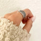 925 Sterling Silver Geometric Wave Ring Minimalist Ring Dainty Boho Ring