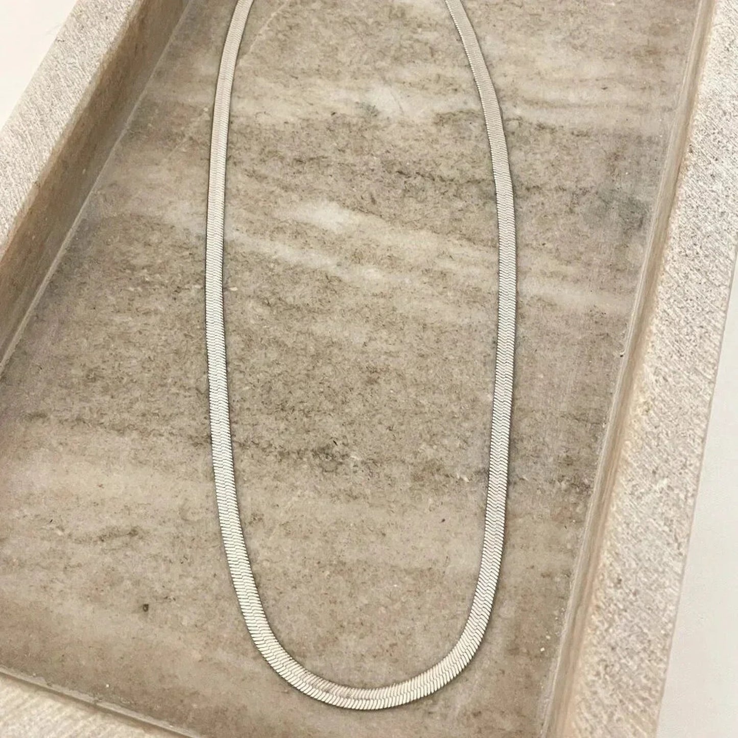 925 Sterling Silver Snake Chain Necklace Herringbone Necklace Chain 4 MM
