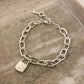 925 Sterling Silver Lock Bracelet Padlock Bracelet Lock & Key Bracelet