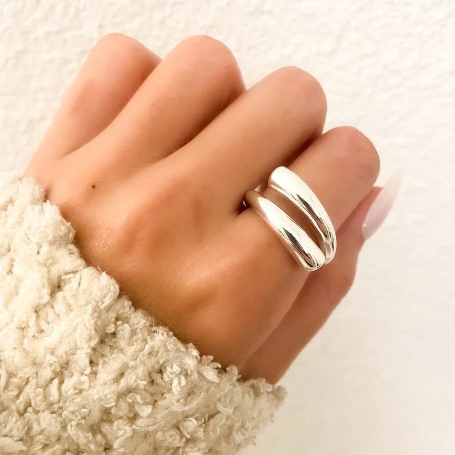 925 Sterling Silver Chunky Ring Bar Ring Thick Ring Bold Ring Statement Ring