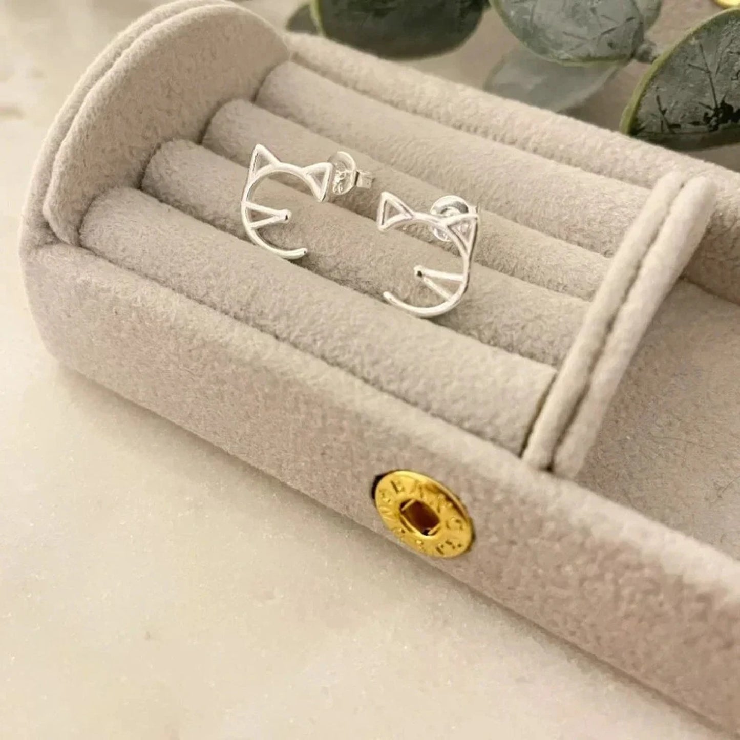925 Sterling Silver Tiny Cat Studs Small Cat Earrings Kitty Stud Earrings