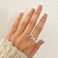 925 Sterling Silver Large Bow Ring Silver Statement Ring Ribbon Ring Bow Ring