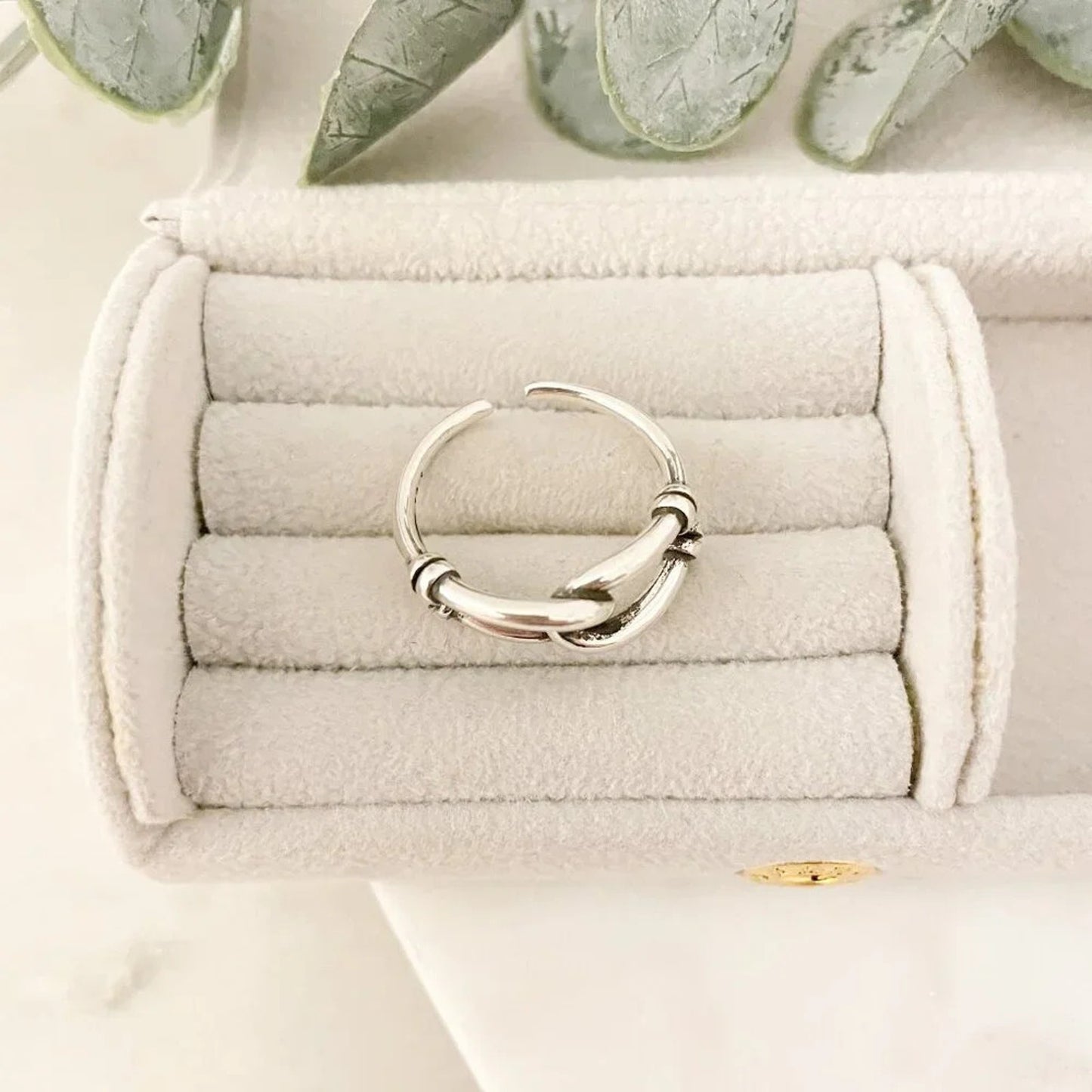 925 Sterling Silver Dainty Wrap Ring Minimalist Ring Twist Ring Buckle Ring