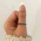 925 Sterling Silver Dainty Bead Ring Thin Ring Band Minimalist Ring Black