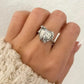 925 Sterling Silver Crystal Heart Ring Geometric Modern Heart Ring Crystal Ring