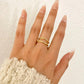 925 Sterling Silver Gold Wave Ring Dainty Gold Ring Minimalist Stackable Ring