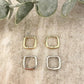 925 Sterling Silver Square Earrings Geometric Huggie Hoop Earrings Small Huggies