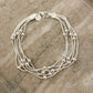 925 Sterling Silver Multi Layer Bead Bracelet Minimalist Stacking Bracelet