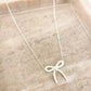 925 Sterling Silver Bow Necklace Large Bow Necklace Bow Pendant Necklace