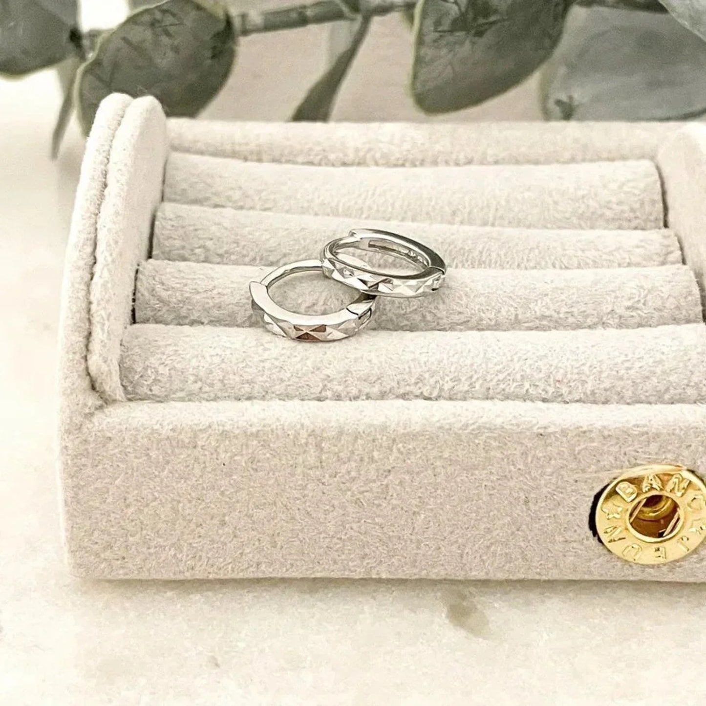 925 Sterling Silver Diamond Cut Huggie Hoop Earrings Small Hoop Earrings