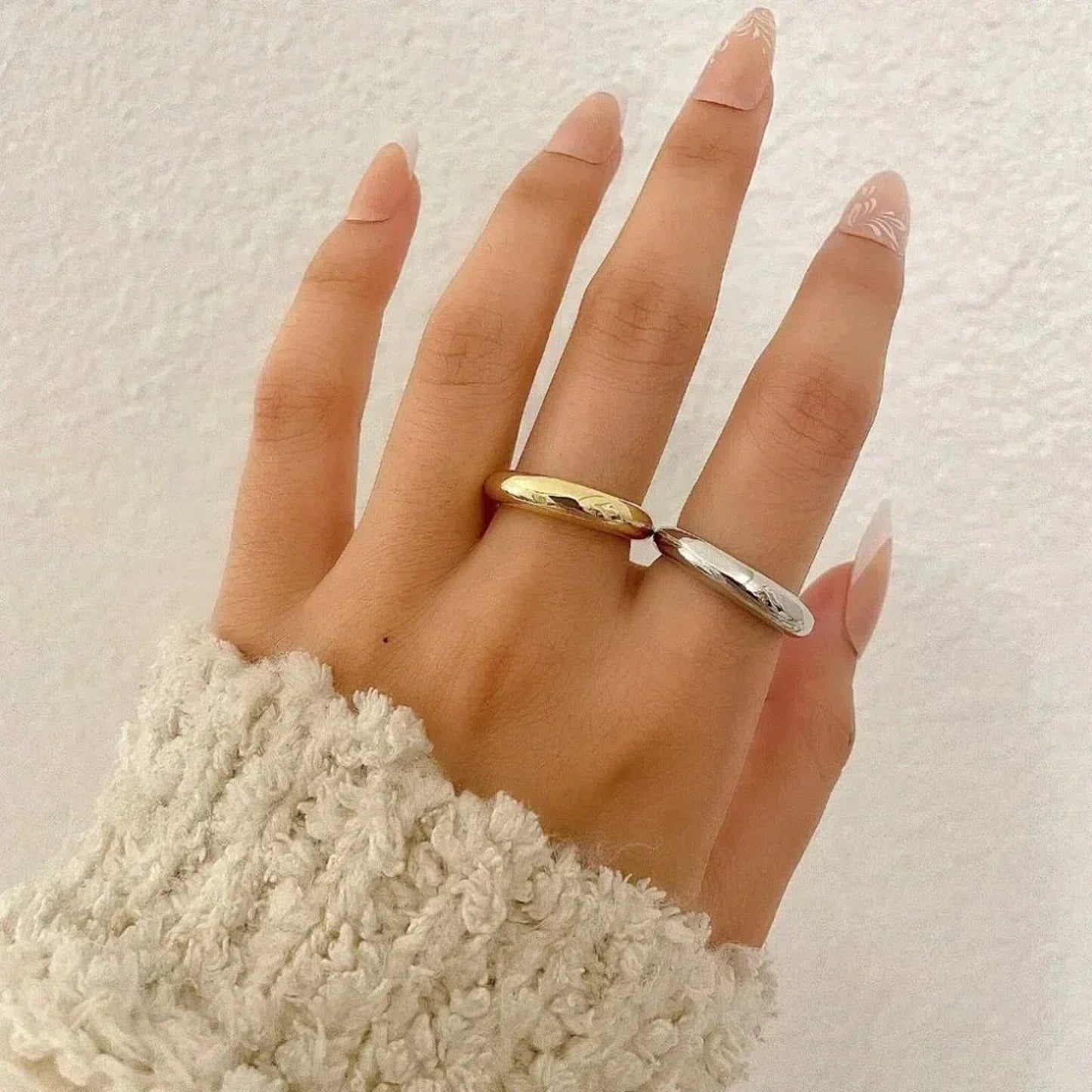 925 Sterling Silver Minimalist Ring Stackable Ring Band - Gold or Silver