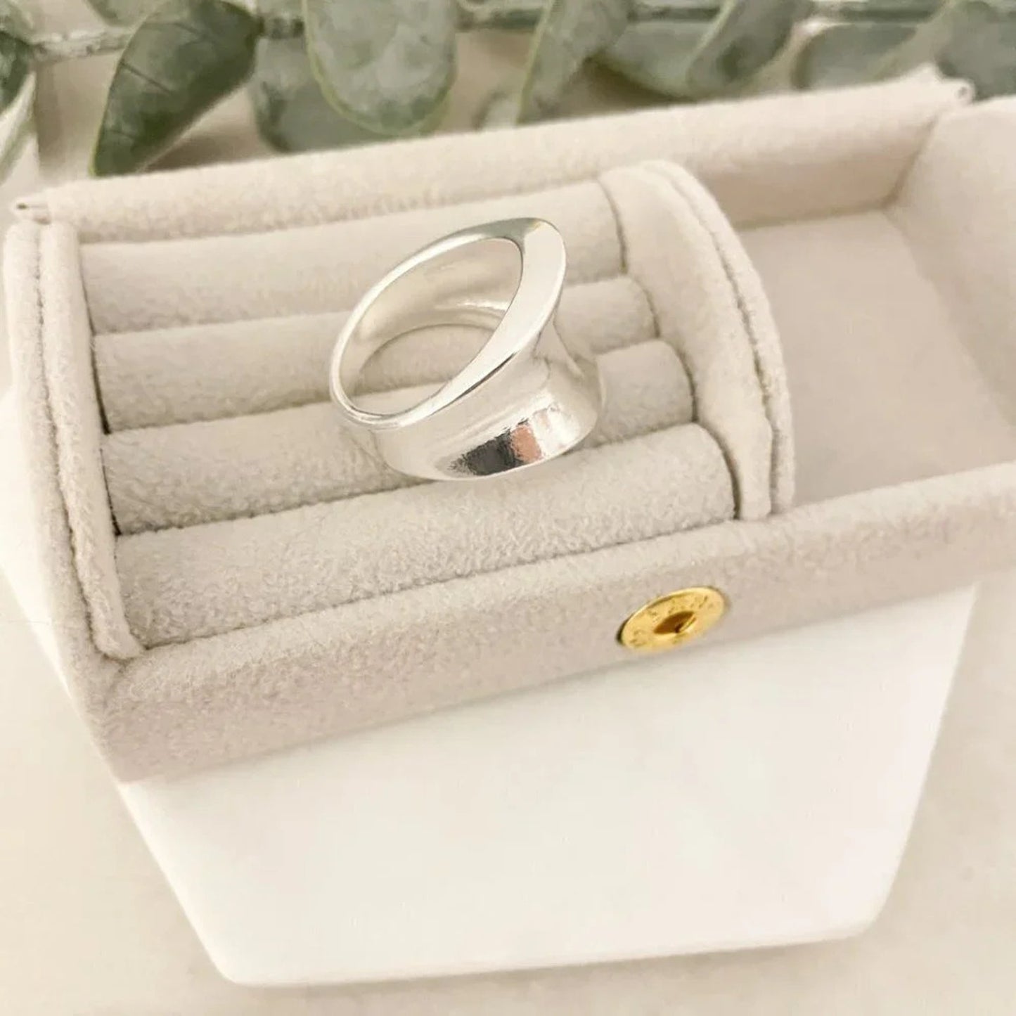 925 Sterling Silver Chunky Silver Ring Thick Wide Ring Band Statement Ring