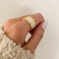 925 Sterling Silver Gold Ring Wavy Modern Ring Geometric Ring Band