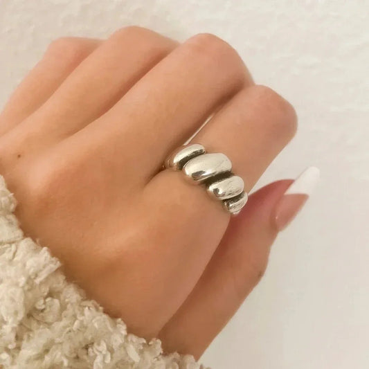 925 Sterling Silver Croissant Ring Minimalist Ring Modern Dainty Ring Band