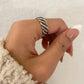 925 Sterling Silver Braided Ring Minimalist Dainty Twist Ring Stackable Ring