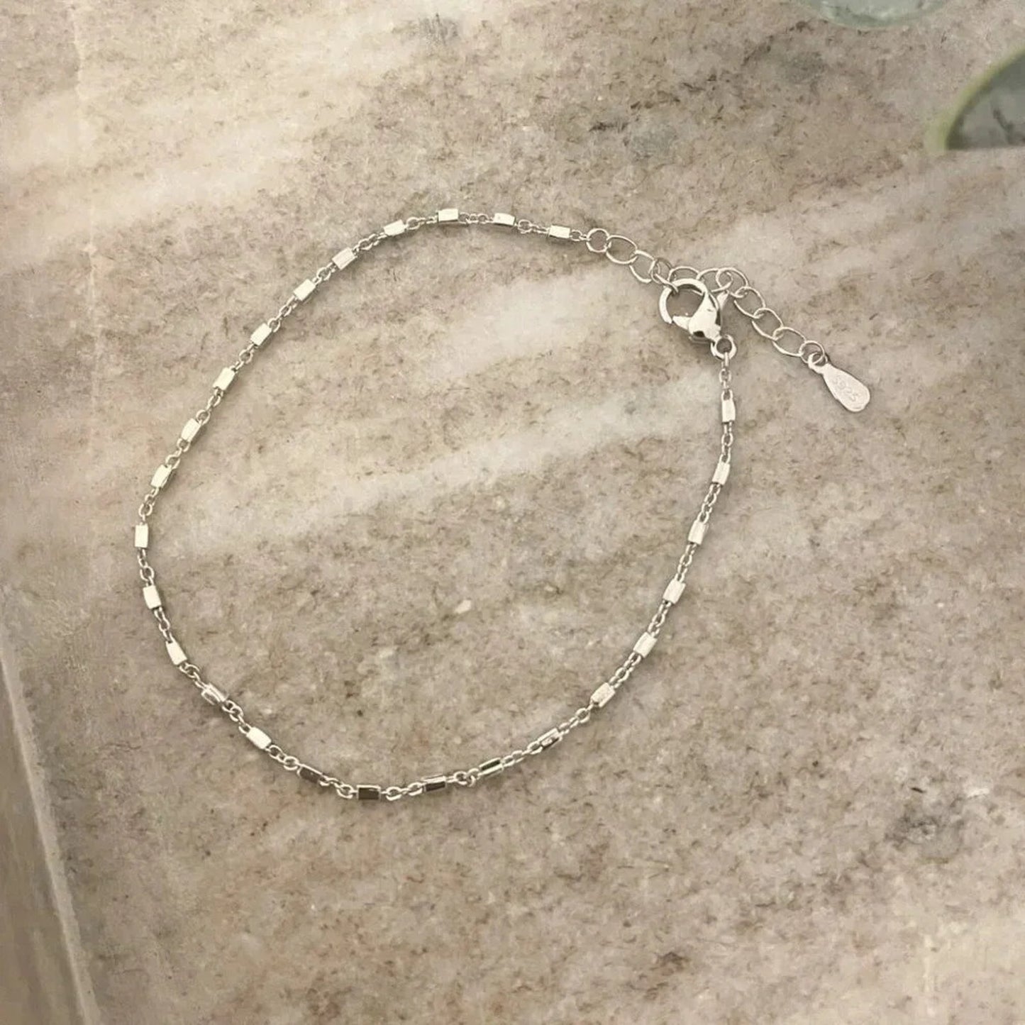 925 Sterling Silver Dainty Minimalist Bracelet Thin Link Stacking Bracelet