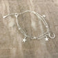 925 Sterling Silver Multi-Layer Bracelet Dainty Moon and Star Bracelet