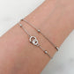 925 Sterling Silver Dainty Circle Link Bracelet Bead Layer Bracelet