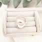 925 Sterling Silver Textured Ring Band Chunky Ring Crescent Ring Moon Ring
