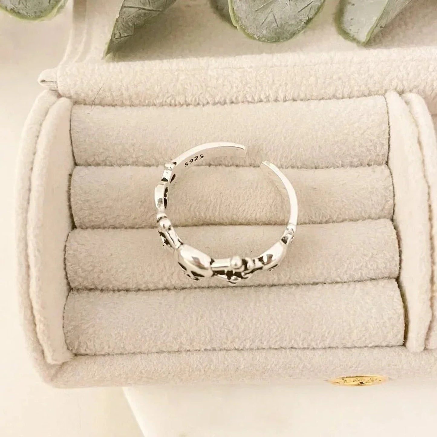 925 Sterling Silver Skull Ring Skeleton Ring Bone Ring Modern Minimalist Ring