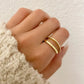 925 Sterling Silver Dainty Minimalist Stackable Ring Two Layer Ring