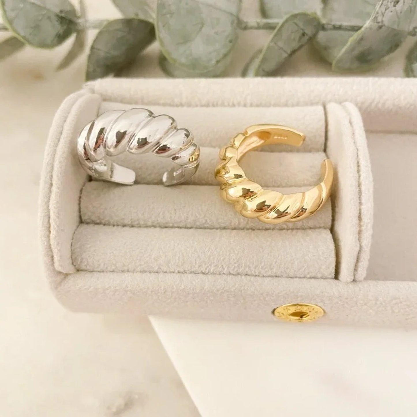 925 Sterling Silver Croissant Ring Statement Ring Chunky Thick Ring