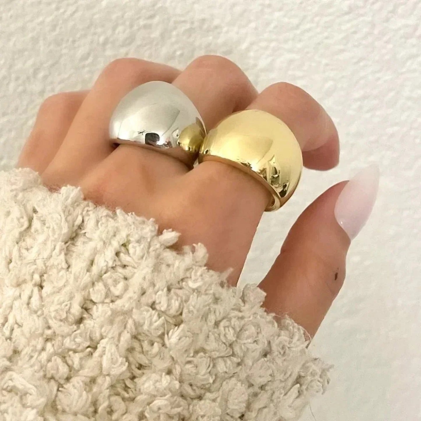 925 Sterling Silver Chunky Ring Thick Dome Ring Silver Statement Ring Bold Ring