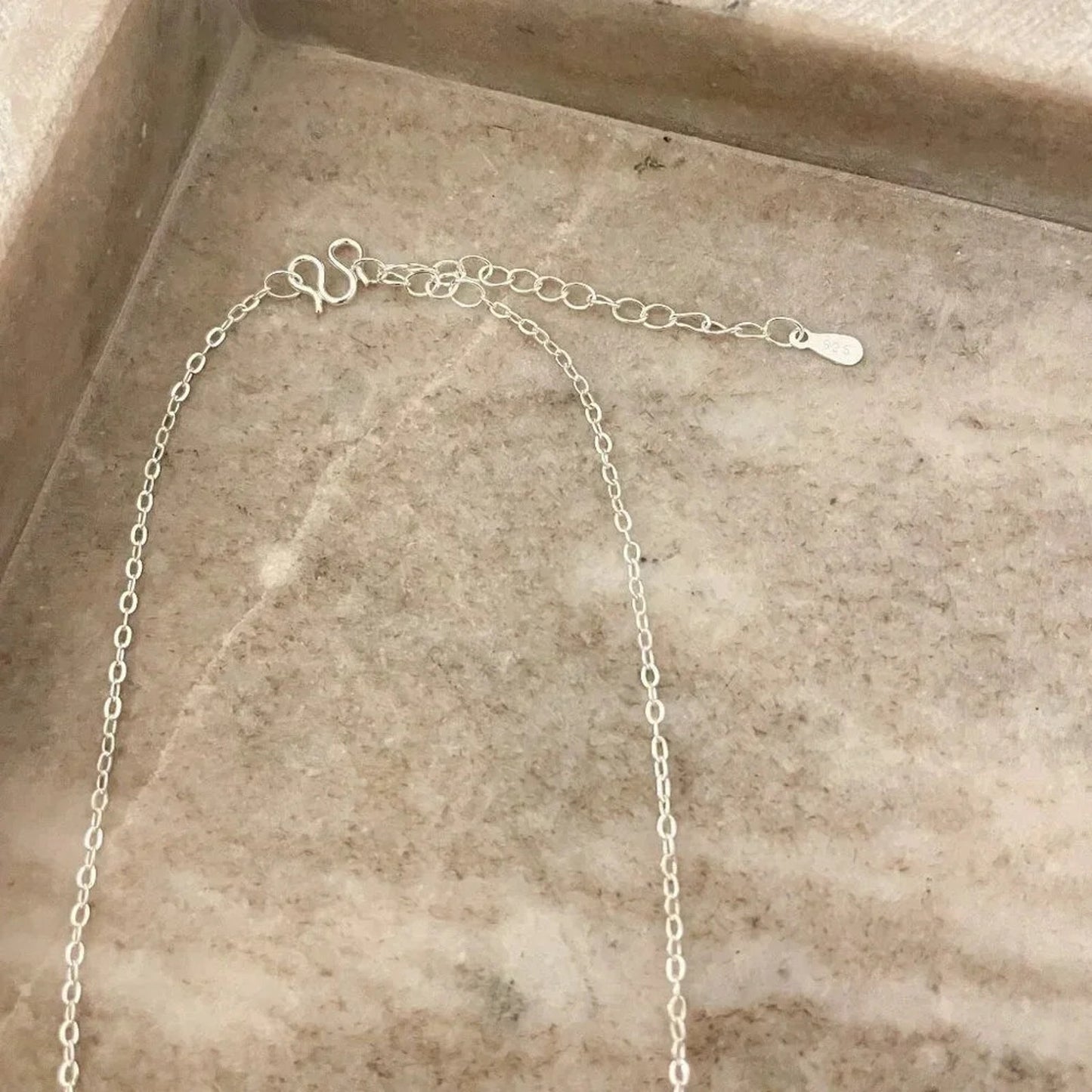 925 Sterling Silver Flower Necklace Dainty Minimalist Necklace White & Pink