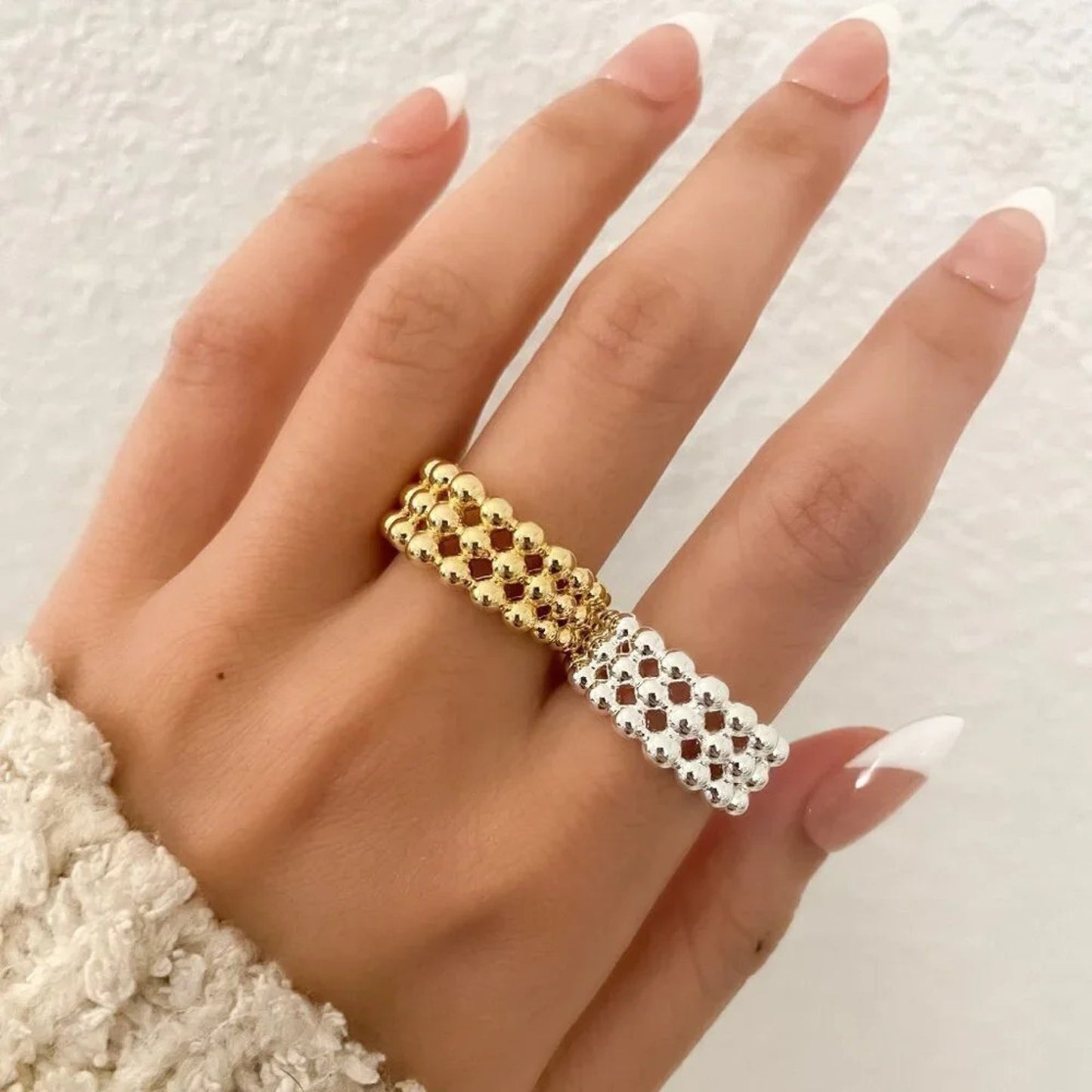 925 Sterling Silver Bead Ring Ball Ring Minimalist Ring Stackable Ring Band