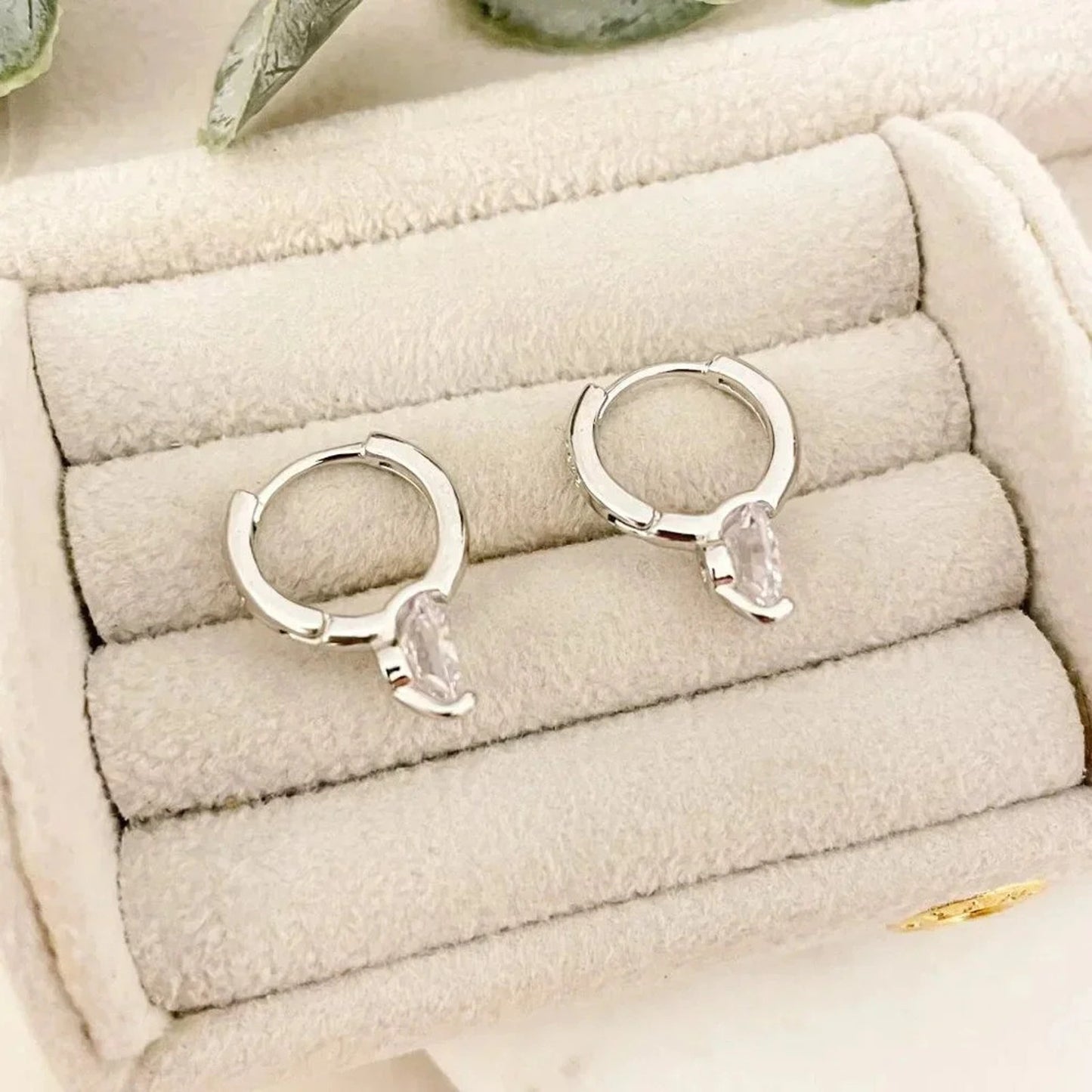 925 Sterling Silver Diamond Huggie Earrings Small Hoop Earrings Dainty Hoops