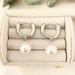 925 Sterling Silver Pearl Hoop Earrings Pearl Dangle Earrings