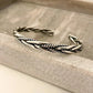 925 Sterling Silver Mens Bangle Bracelet Modern Twist Cuff Bracelet