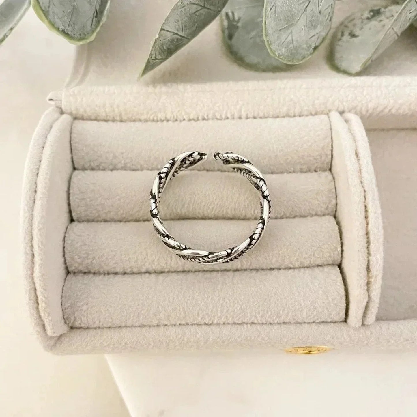 925 Sterling Silver Braided Ring Minimalist Dainty Twist Ring Stackable Ring