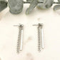 925 Sterling Silver Chain Drop Earrings Silver Bar Earrings Dangle Stud Earrings