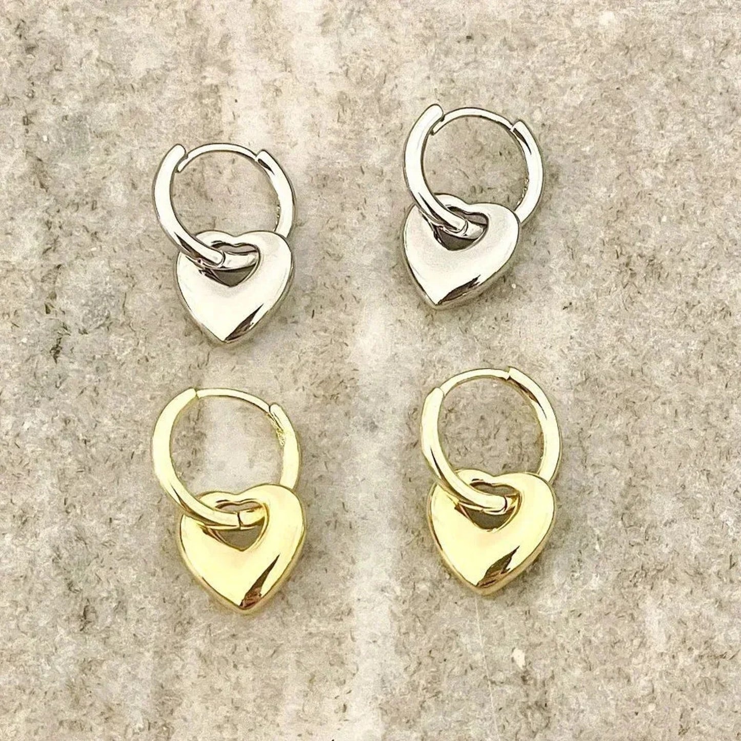 925 Sterling Silver Heart Earrings Huggie Hoops Small Huggies