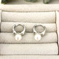 925 Sterling Silver Pearl Huggie Earrings Small Huggie Hoop Earrings