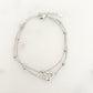 925 Sterling Silver Dainty Circle Link Bracelet Bead Layer Bracelet