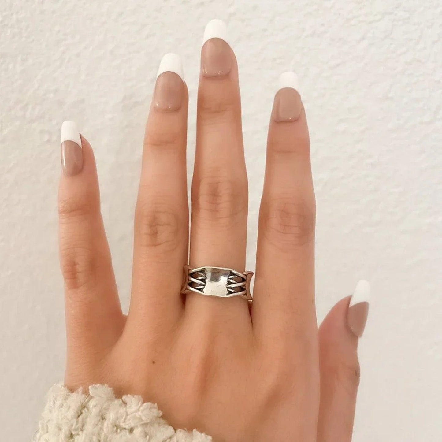 925 Sterling Silver Lace Up Ring Criss Cross Ring Modern Minimalist Ring
