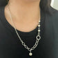 925 Sterling Silver Chain Link Ball Necklace Modern Asymmetric Bead Necklace