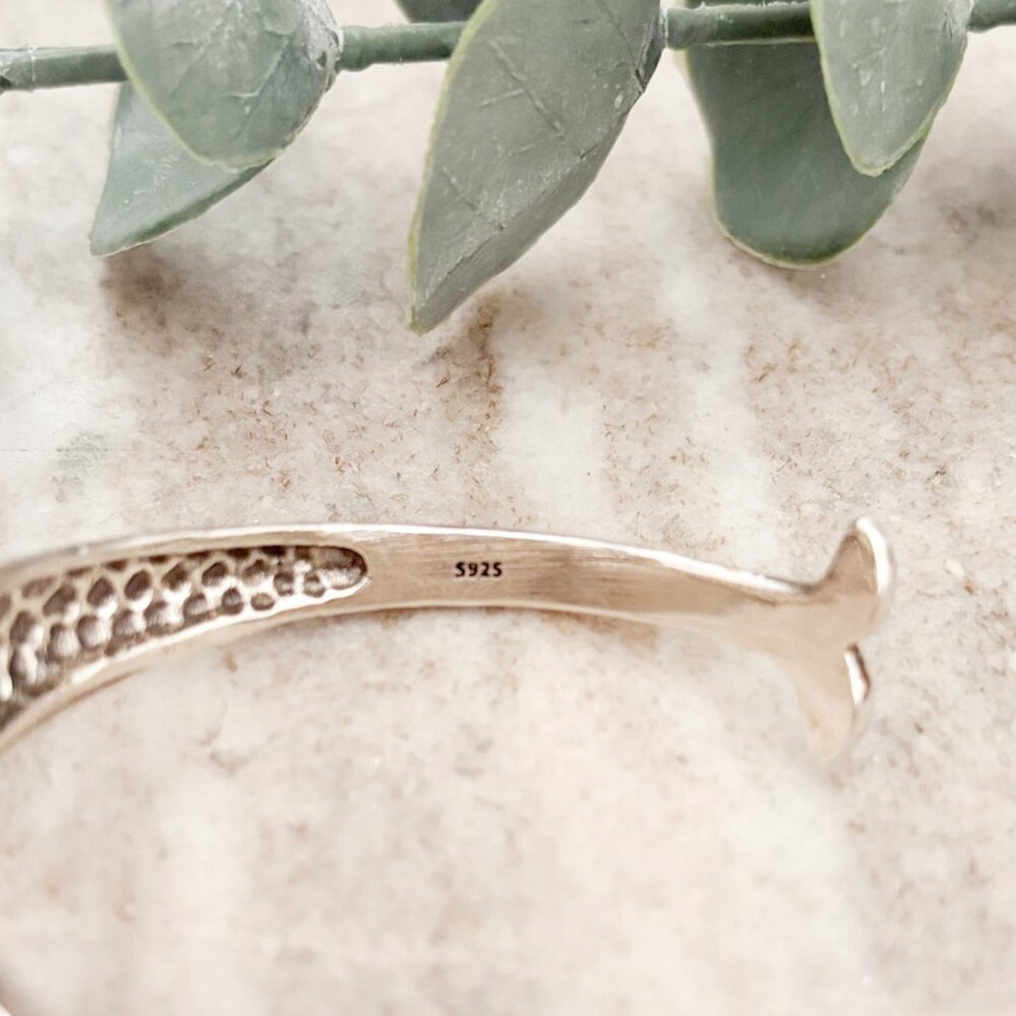 925 Sterling Silver Cuff Bracelet Fish Bracelet Bangle Bracelet
